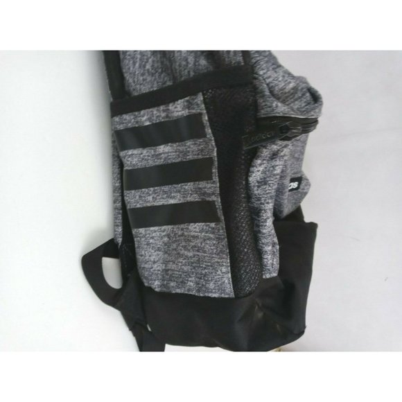 Adidas Core Backpack Classic 3 Stripe Tech Friendly Gray & Black - Picture 6 of 7